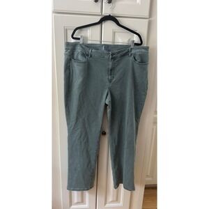 Dressbarn Green Denim Jeans Comfort Stretch Casual Pants Plus Size‎